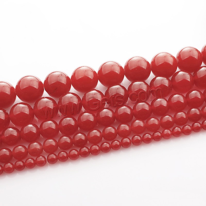 Jade Rojo, Esférico, diverso tamaño para la opción, longitud:aproximado 15 Inch, Vendido por Sarta