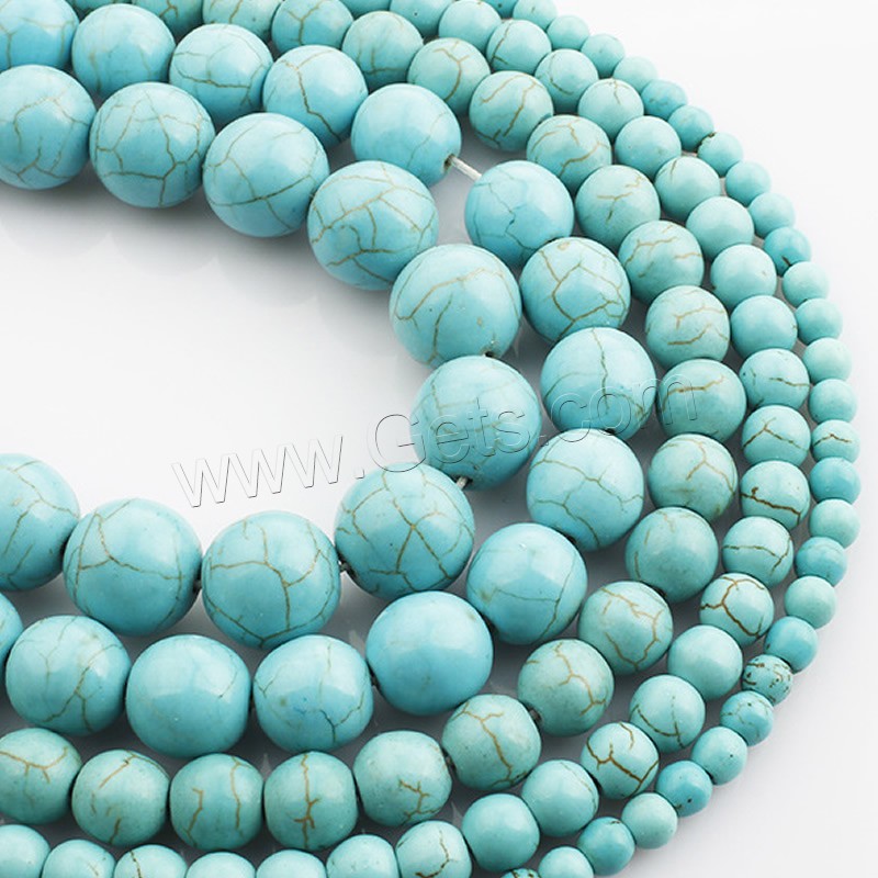 Synthetic Turquoise Beads, Round, different size for choice, blue, Length:Approx 15 Inch, Sold By Strand