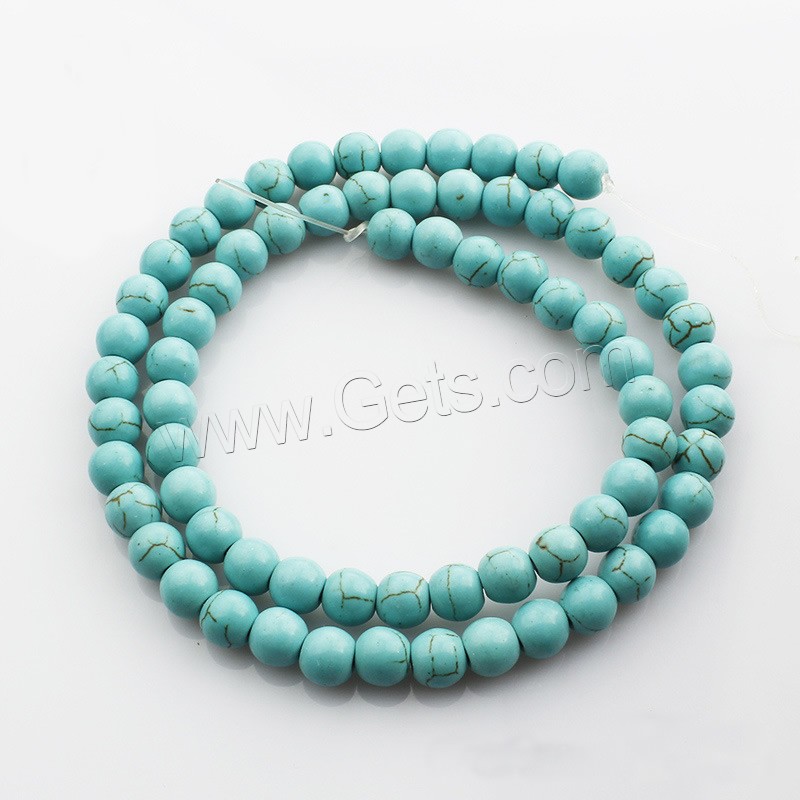 Synthetic Turquoise Beads, Round, different size for choice, blue, Length:Approx 15 Inch, Sold By Strand