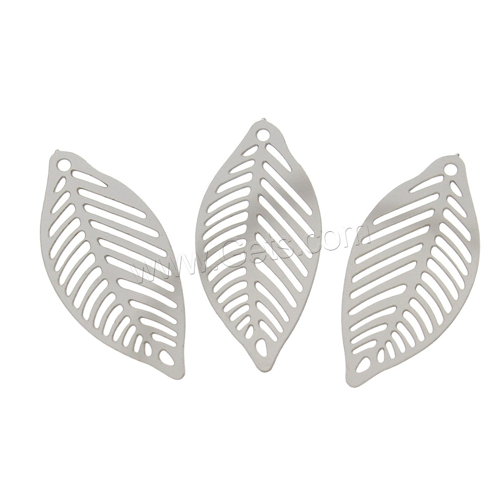 Stainless Steel Leaf Pendant, different size for choice, original color, Hole:Approx 0.5mm, Sold By PC