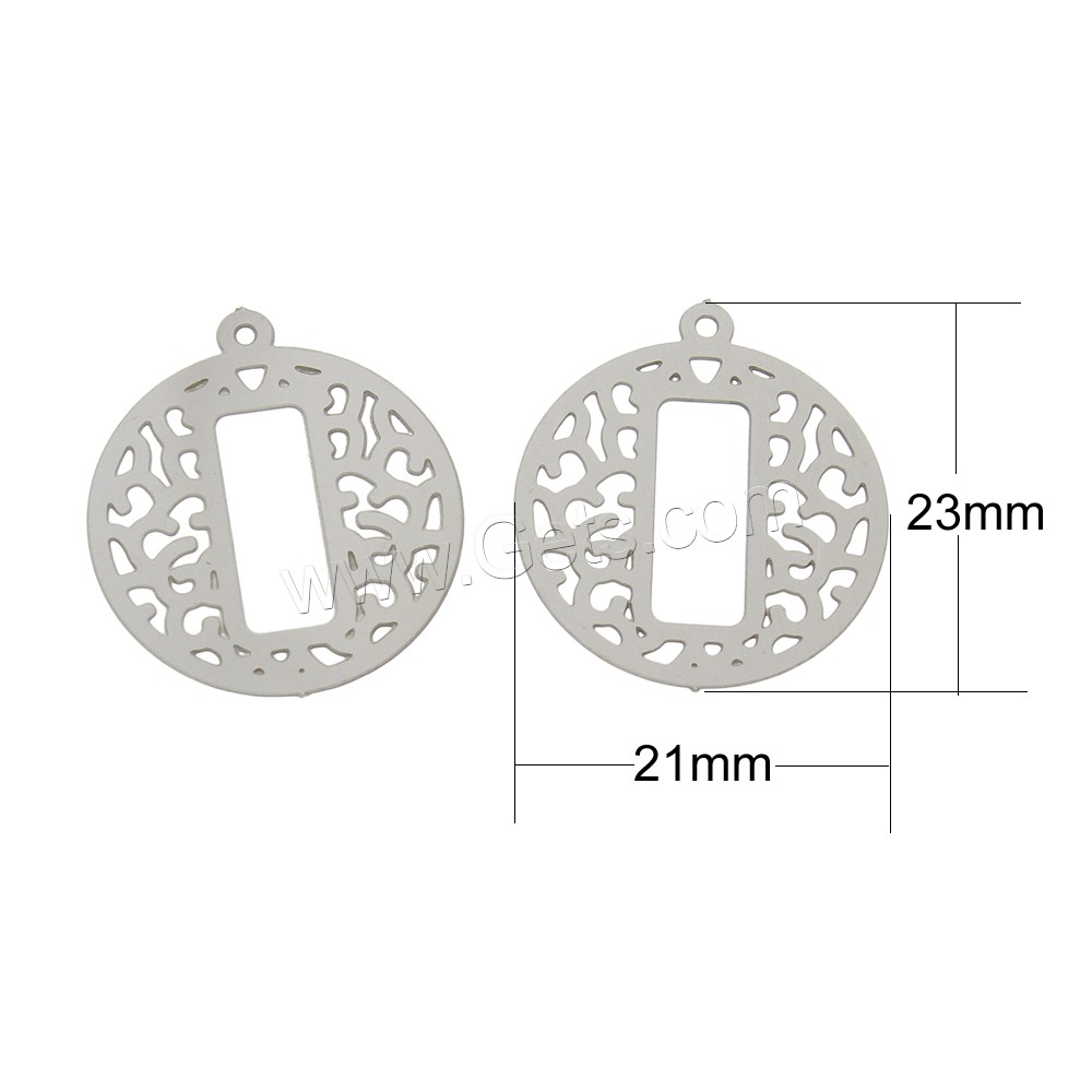 Stainless Steel Saint Pendant, Flat Round, different size for choice, original color, Hole:Approx 0.5mm, Sold By PC