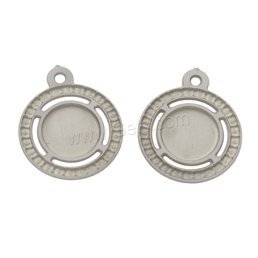Stainless Steel Pendant Component, Flat Round, different size for choice, original color, Hole:Approx 1mm, Sold By PC