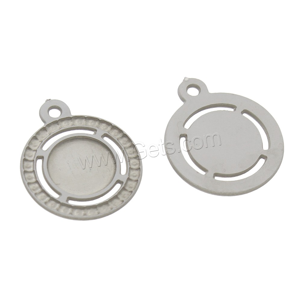 Stainless Steel Pendant Component, Flat Round, different size for choice, original color, Hole:Approx 1mm, Sold By PC