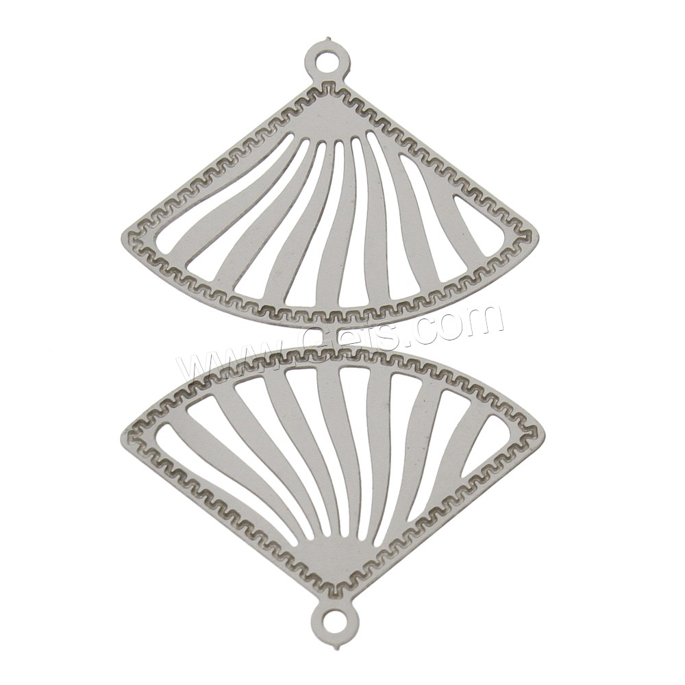 Stainless Steel Pendants, Fan, different size for choice, original color, Hole:Approx 1mm, Sold By PC