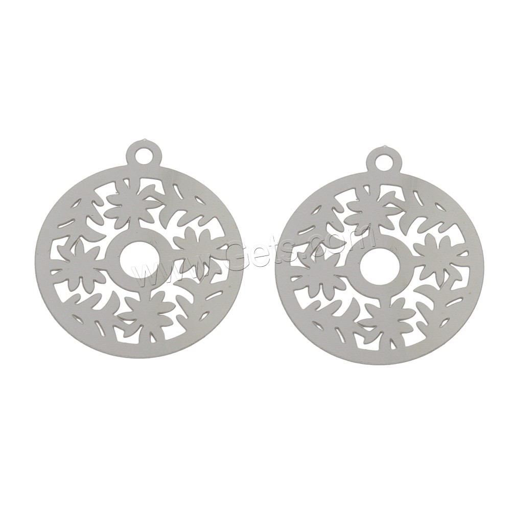 Stainless Steel Pendants, Flat Round, different size for choice, original color, Hole:Approx 1.5mm, Sold By PC