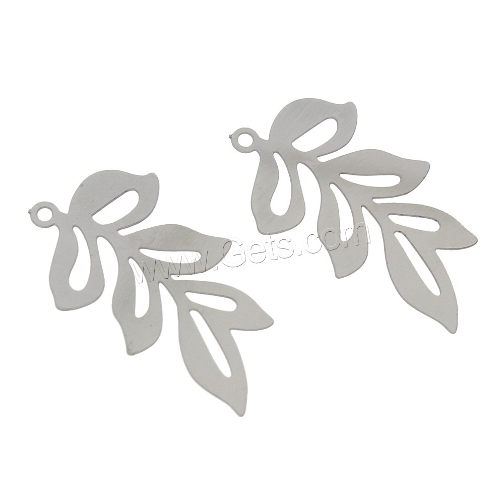 Stainless Steel Leaf Pendant, different size for choice, original color, Hole:Approx 1mm, Sold By PC