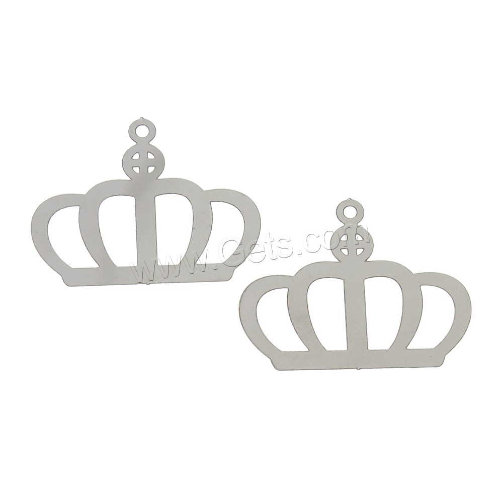 Stainless Steel Crown Pendant, different size for choice, original color, Hole:Approx 1mm, Sold By PC