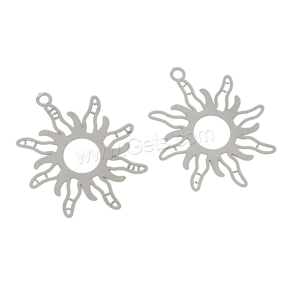 Stainless Steel Pendants, Sun, different size for choice, original color, Hole:Approx 1mm, Sold By PC