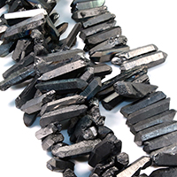 Quartz Beads, plumbum black color plated, faceted, 21-48x8-11x7-12mm Approx 1mm Approx 16 Inch, Approx 