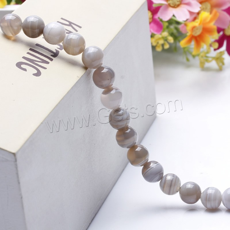 Natural Lace Agate Beads, Round, different size for choice, Length:Approx 15.5 Inch, Sold By Strand