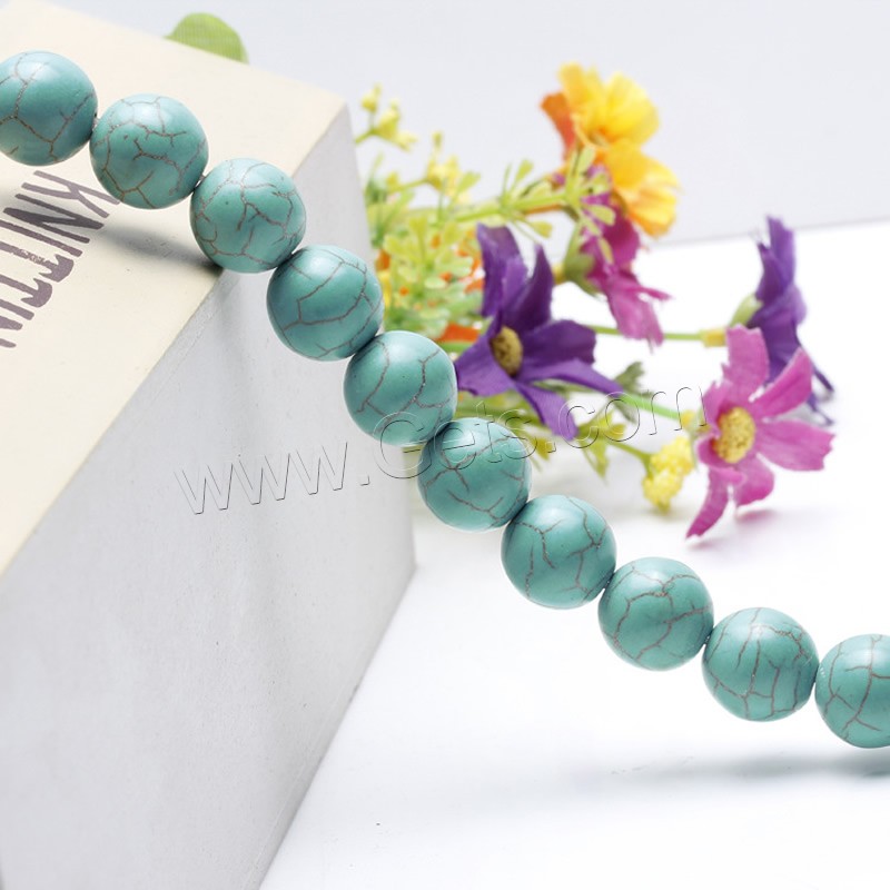Synthetic Turquoise Beads, Round, different size for choice, green, Length:Approx 15.5 Inch, Sold By Strand