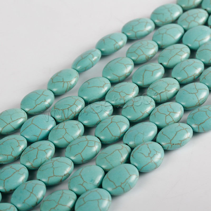 Synthetic Turquoise Beads, Oval, different size for choice, green, Length:Approx 15.5 Inch, Sold By Strand