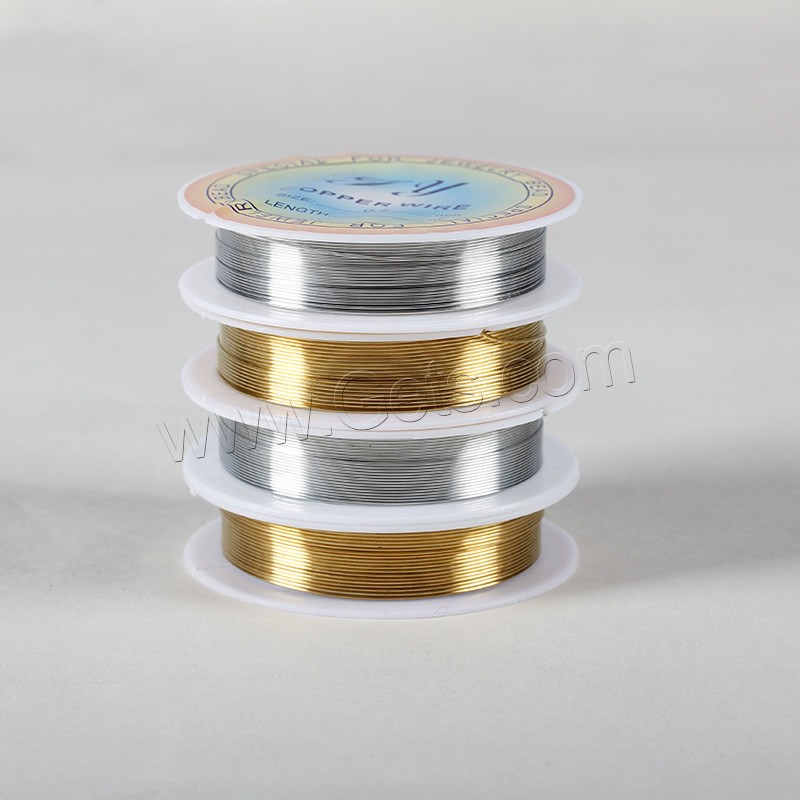 Brass Wire, with plastic spool, plated, different size for choice, mixed colors, lead & cadmium free, Sold By Spool