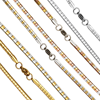 Halskette, Edelstahl, plattiert, unisex & Schlangekette, keine, 3x1mm, Länge:ca. 17.5 ZollInch, verkauft von Strang[