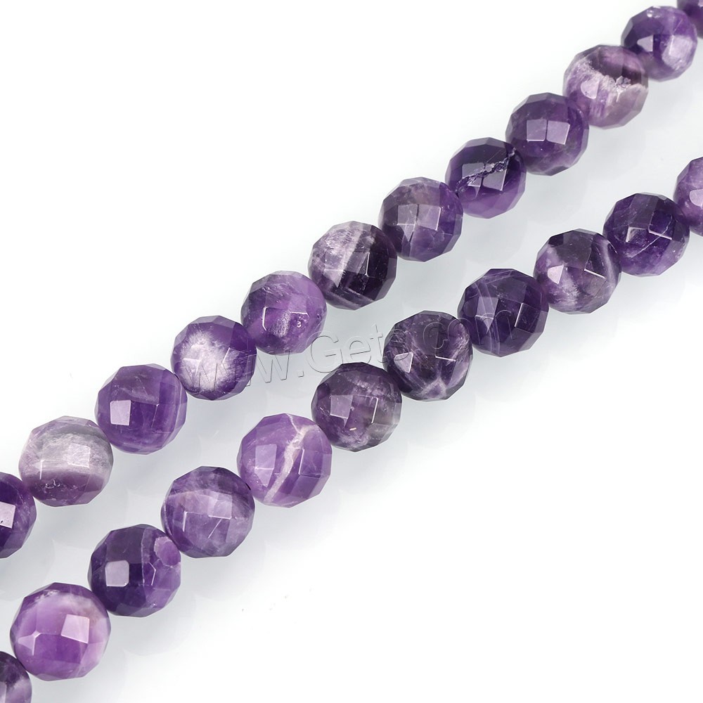 Natural Amethyst Beads, Round, 64-sided & February Birthstone & different size for choice & faceted, Hole:Approx 0.5-1.5mm, Length:Approx 15.5 Inch, Sold By Strand