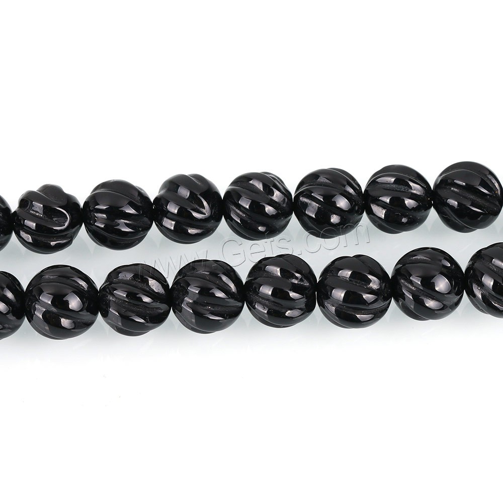 Бусины из натурального Черного Агата, Черный агат, Круглая, натуральный, разный размер для выбора & закрученные, отверстие:Приблизительно 1-2mm, длина:Приблизительно 15.5 дюймовый, продается Strand