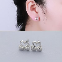 Sterling Silver Stud Earring, 925 Sterling Silver, sterling silver post pin, Swan, for woman 