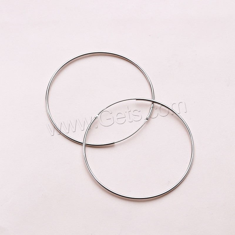 Sterling Silver Hoop Earring, 925 Sterling Silver, sterling silver post pin, different size for choice & for woman, Sold By Pair