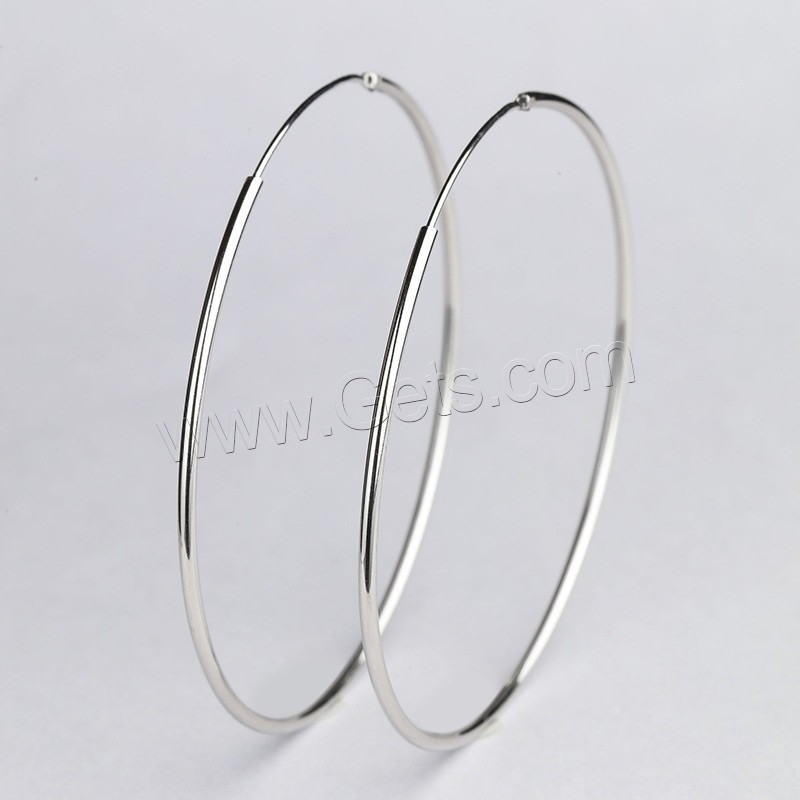 Sterling Silver Hoop Earring, 925 Sterling Silver, sterling silver post pin, different size for choice & for woman, Sold By Pair