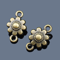 Flower Zinc Alloy Connector, antique bronze color plated, 1/1 loop, lead & cadmium free Approx 1-1.5mm 