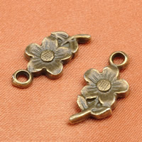 Zinc Alloy Flower Pendants, antique bronze color plated, lead & cadmium free Approx 1-1.5mm 