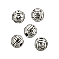 Zinc Alloy Jewelry Beads, Round, antique silver color plated, 6mm Approx 1mm 