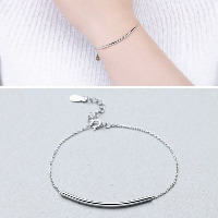Sterling Silver Bracelets, 925 Sterling Silver, with 1.2lnch extender chain, oval chain & for woman Approx 6.8 Inch 