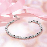 Sterling Silver Bracelets, 925 Sterling Silver, with 1.2lnch extender chain, for woman & stardust, 3mm Approx 6.3 Inch 