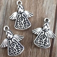 Character Shaped Zinc Alloy Pendants, Angel, antique silver color plated, lead & cadmium free Approx 1.5mm 