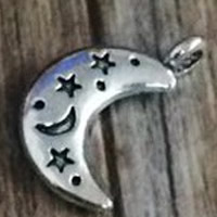 Zinc Alloy Jewelry Pendants, Moon, antique silver color plated, lead & cadmium free Approx 2mm 