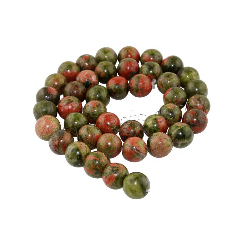 Unakite Beads, Round, natural, different size for choice, Hole:Approx 1mm, Length:Approx 15 Inch, Sold By Strand