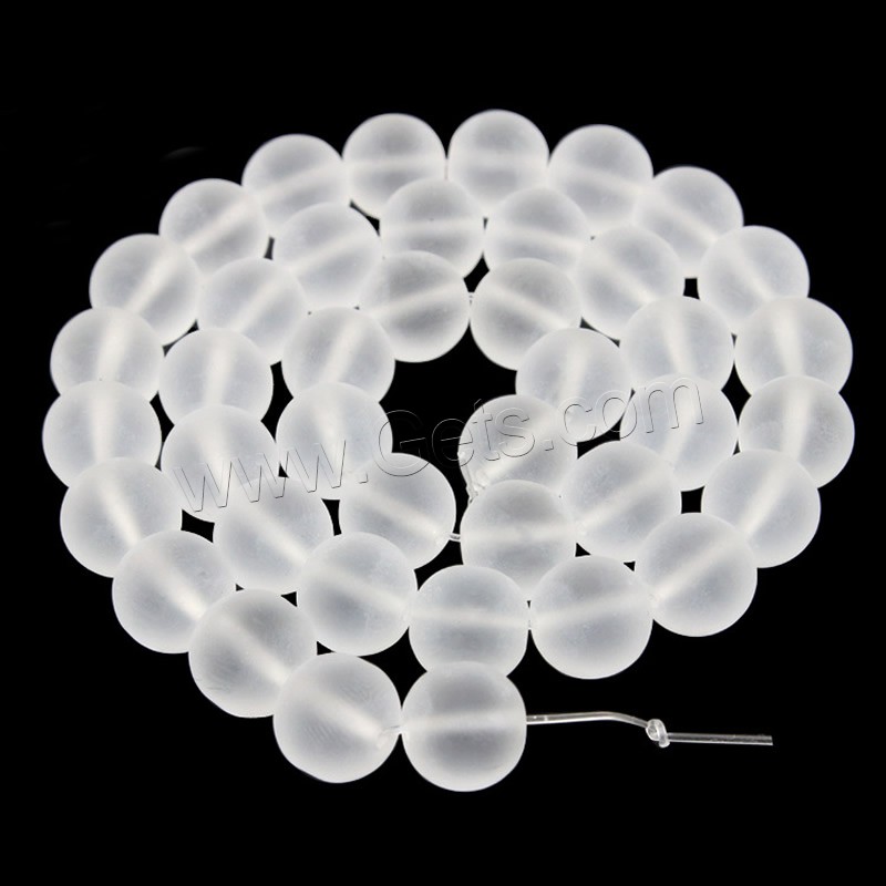 Natural Clear Quartz Beads, Round, synthetic, different size for choice & frosted, Hole:Approx 1mm, Length:Approx 15 Inch, Sold By Strand