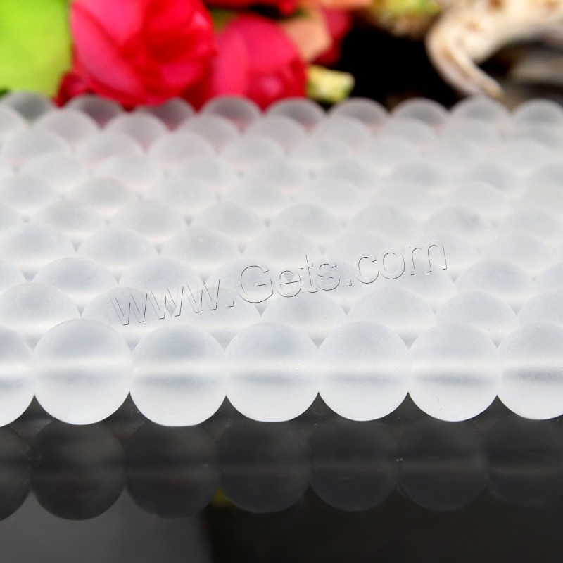 Natural Clear Quartz Beads, Round, synthetic, different size for choice & frosted, Hole:Approx 1mm, Length:Approx 15 Inch, Sold By Strand