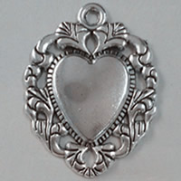 Zinc Alloy Heart Pendants, antique silver color plated, lead & cadmium free Approx 1.5mm 