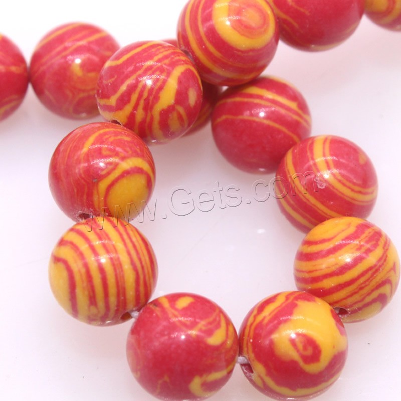 Mosaic Turquoise Beads, Round, synthetic, different size for choice, red, Hole:Approx 1mm, Length:Approx 15 Inch, Sold By Strand