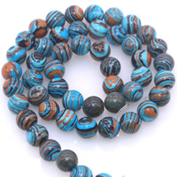 Mosaïque de perles Turquoise, Turquoise mosaïque, Rond, synthétique, normes différentes pour le choix, bleu Environ 1mm Environ 15 pouce, Vendu par brin