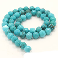 Perles en Turquoise naturelle, Rond, normes différentes pour le choix Environ 1mm Environ 15 pouce, Vendu par brin