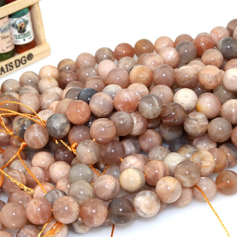 Sunstone Bead, Round, natural, different size for choice, Hole:Approx 1mm, Length:Approx 15 Inch, Sold By Strand