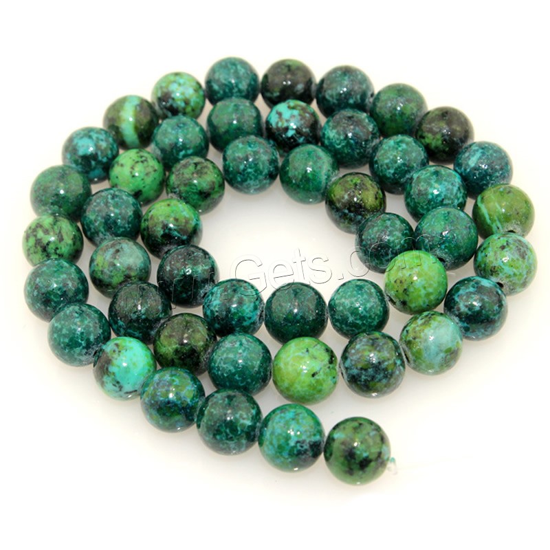 Synthetic Chrysocolla Beads, Round, different size for choice, Hole:Approx 1mm, Length:Approx 15 Inch, Sold By Strand