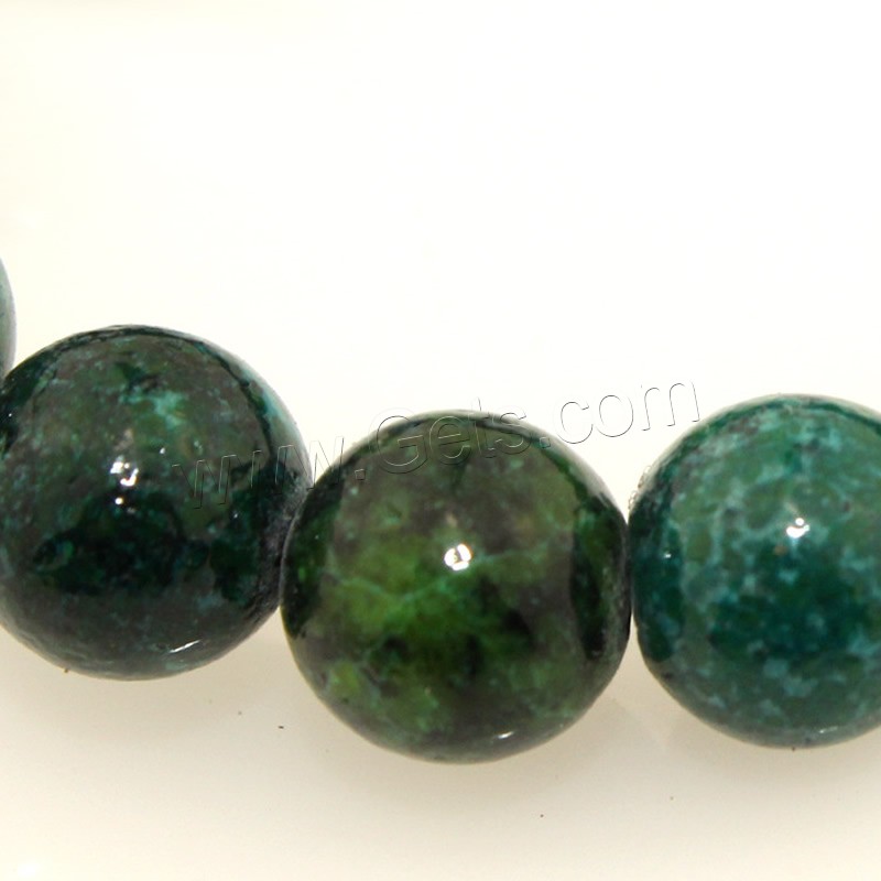 Synthetischer Chrysokoll Perle, rund, verschiedene Größen vorhanden, Bohrung:ca. 1mm, Länge:ca. 15 ZollInch, verkauft von Strang