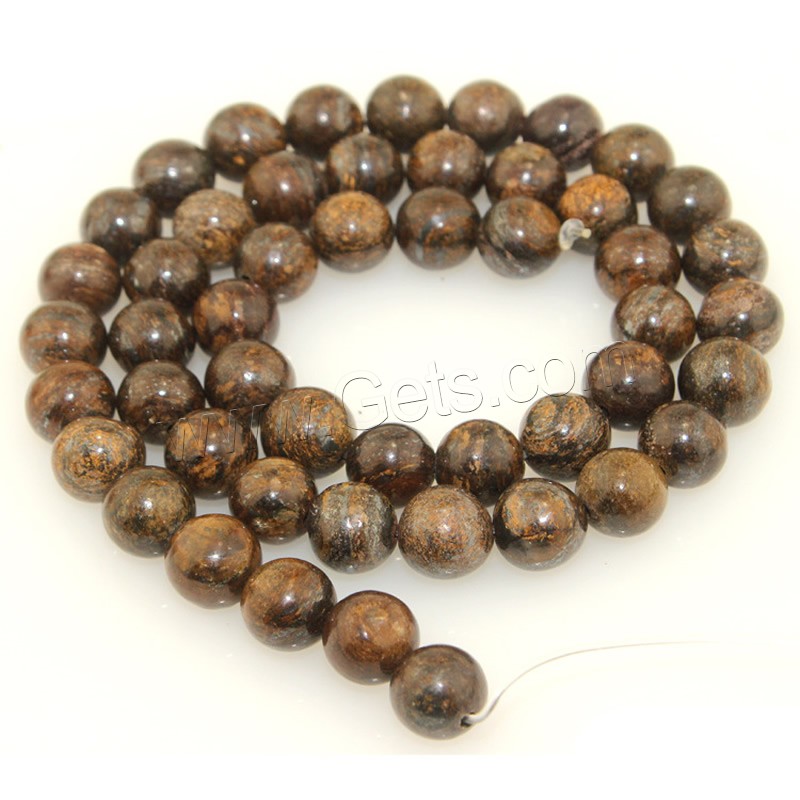 Bronzite Stone Beads, Round, natural, different size for choice, Hole:Approx 1mm, Length:Approx 15 Inch, Sold By Strand