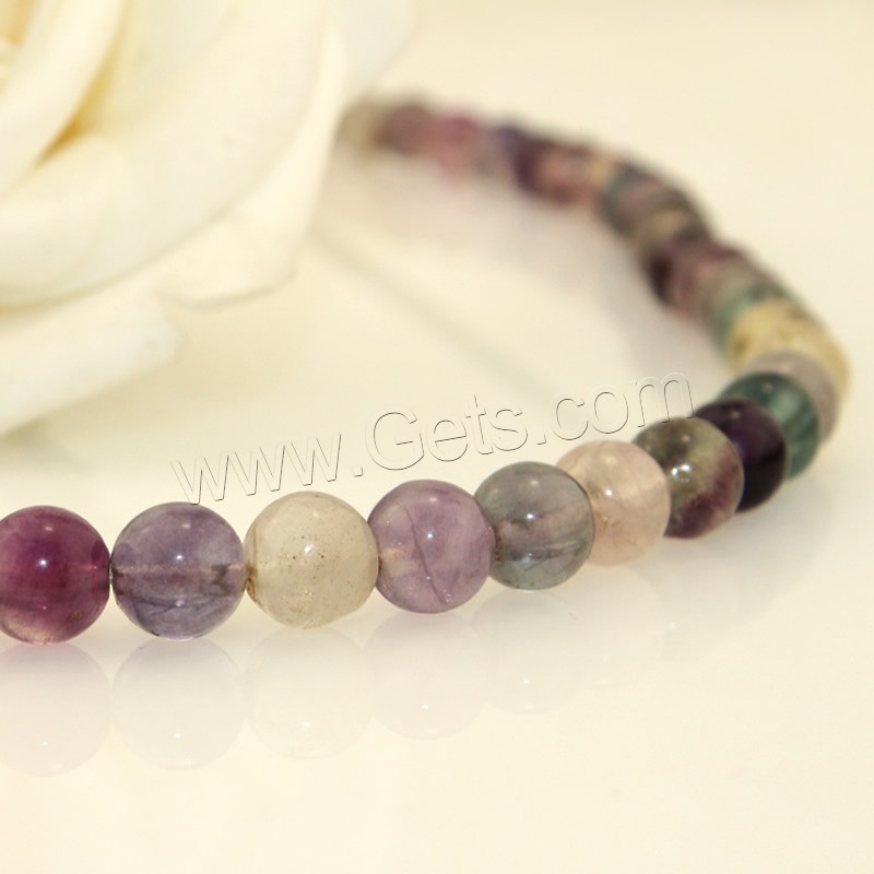 Fluorite Beads, Colorful Fluorite, Round, natural, different size for choice, Hole:Approx 1mm, Length:Approx 15 Inch, Sold By Strand