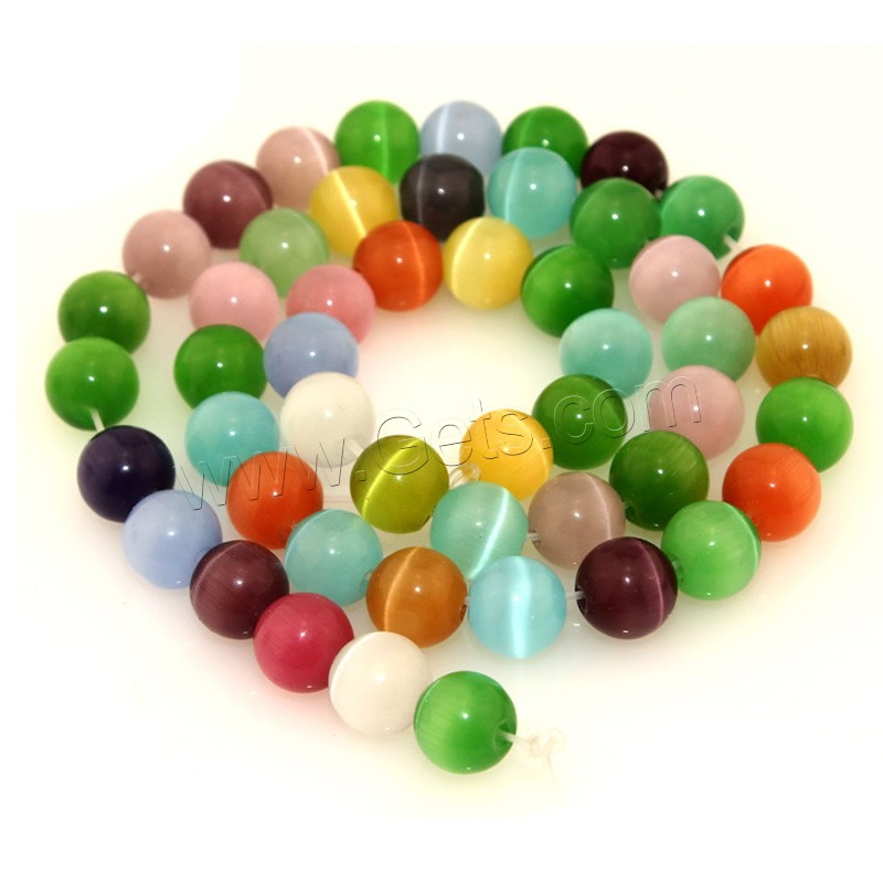 Cats Eye Beads, Round, different size for choice, multi-colored, Hole:Approx 1mm, Length:Approx 15 Inch, Sold By Strand