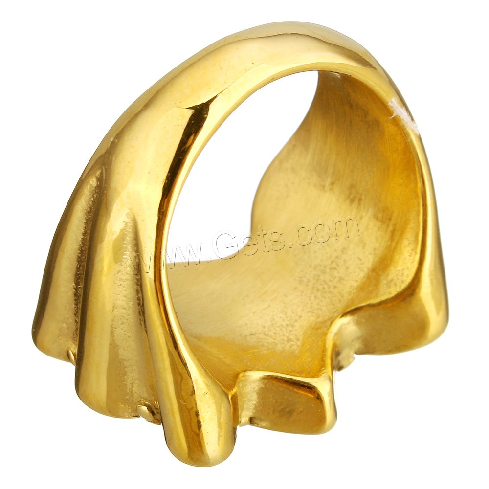 Anilo de dedo de acero inoxidable, con Cristal, chapado en color dorado, diverso tamaño para la opción & para mujer & facetas & con diamantes de imitación, más colores para la opción, 17mm, Vendido por UD