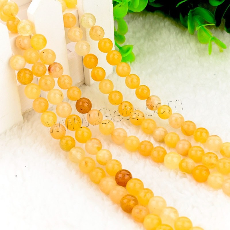 Yellow Aventurine Bead, Round, natural, different size for choice, Hole:Approx 1mm, Length:Approx 15 Inch, Sold By Strand