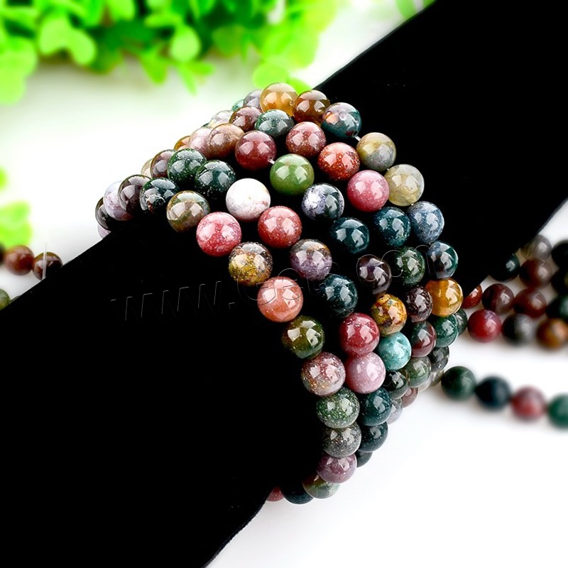 Natural Indian Agate Beads, Round, different size for choice, Hole:Approx 1mm, Length:Approx 15 Inch, Sold By Strand