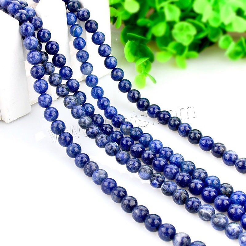Sodalite Beads, Lapis Lazuli, Round, natural, different size for choice, Hole:Approx 1mm, Length:Approx 15 Inch, Sold By Strand