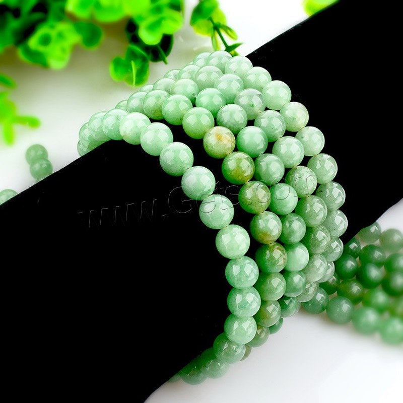 Green Aventurine Bead, Round, natural, different size for choice, Hole:Approx 1mm, Length:Approx 15 Inch, Sold By Strand
