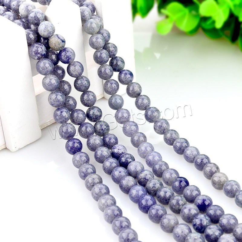 perles de disthène bleu, aventurine bleue, Rond, naturel, normes différentes pour le choix, Trou:Environ 1mm, Longueur:Environ 15 pouce, Vendu par brin