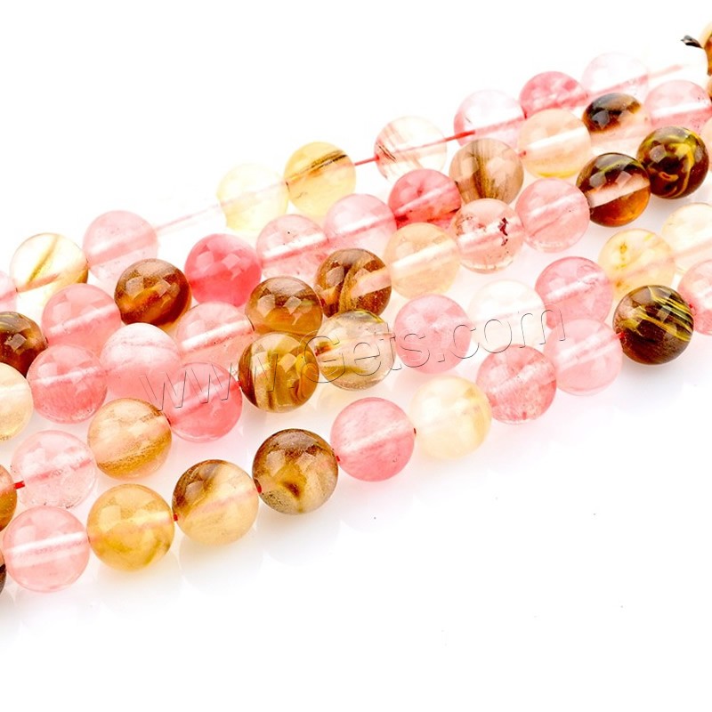 Wassermelone Perle, rund, natürlich, verschiedene Größen vorhanden, Bohrung:ca. 1mm, Länge:ca. 15 ZollInch, verkauft von Strang